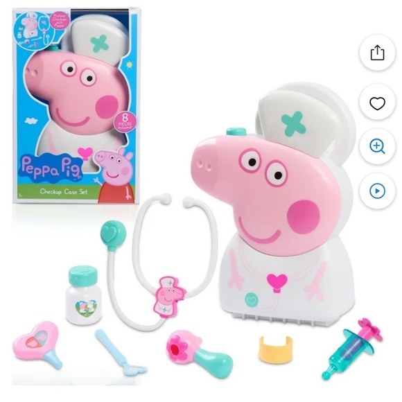 Peppa Pig Checkup Case Set 8 Piece Doctor Kit Stethoscope NEW - Picture 1 of 4